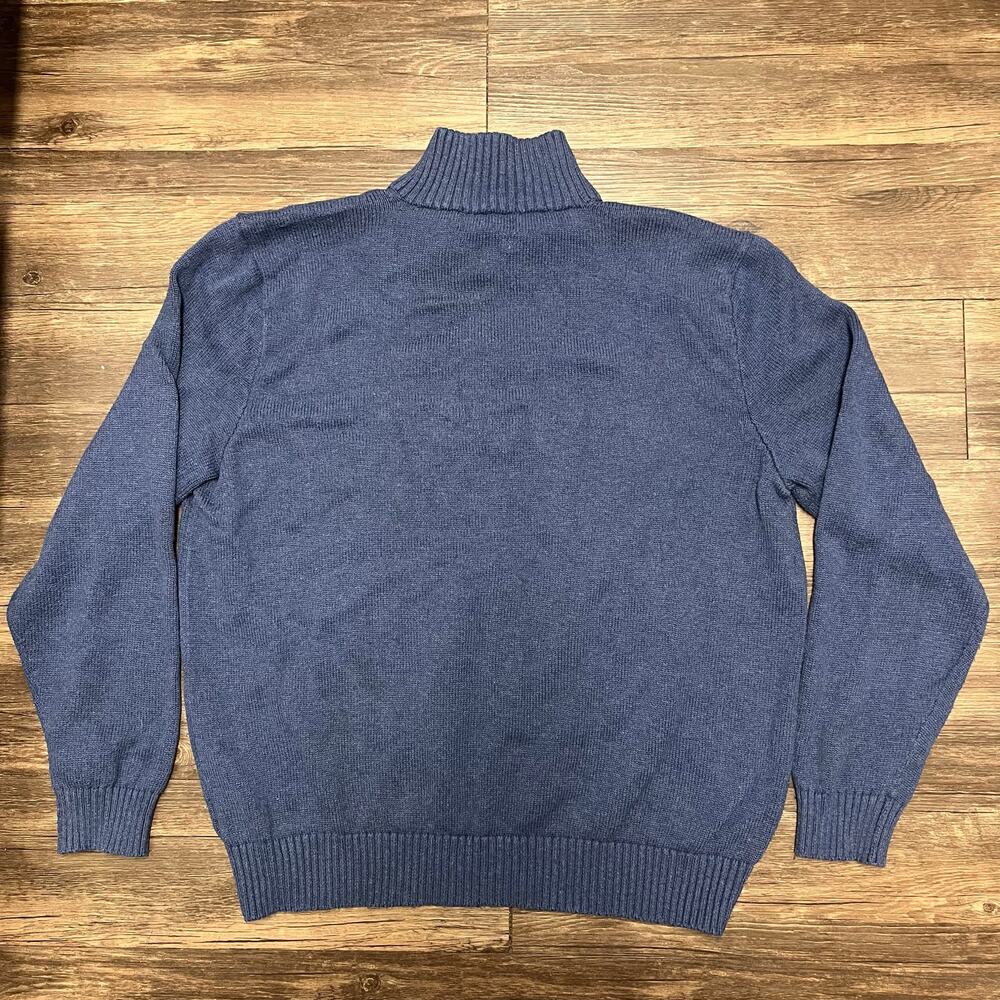 Polo Ralph Lauren Cotton Quarter Zip Sweater XXL Blue Pony Mock Neck Old Money - Picture 5 of 13